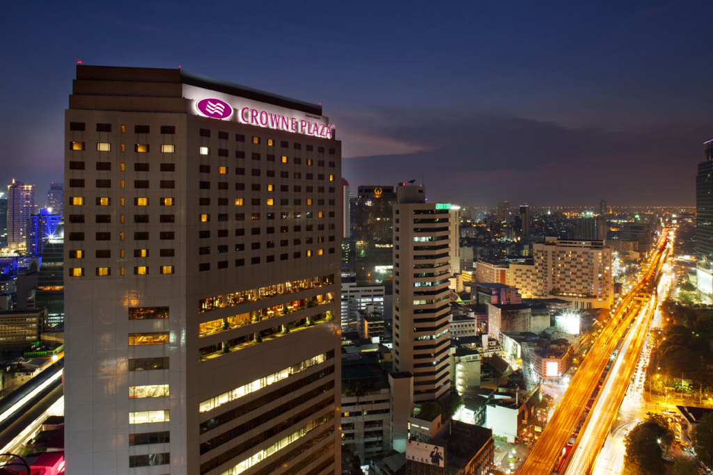 Crowne Plaza Bangkok Lumpini Park exterior night skyline — photo 1