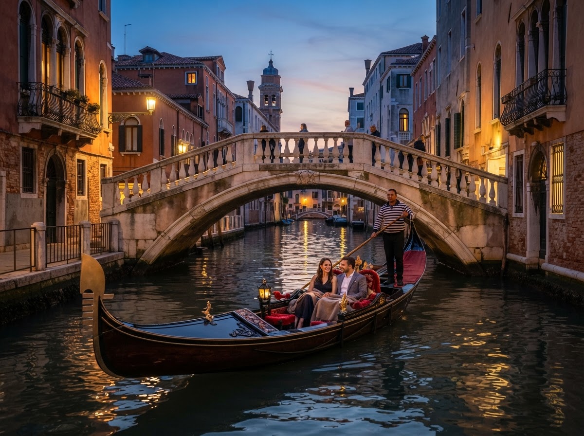 Venice Italy gondola proposal Bridge of Sighs palace balcony — photo 1