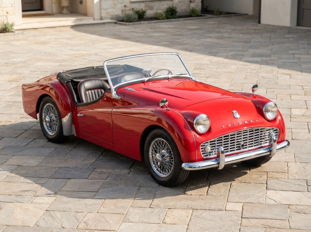 Triumph TR3A classic car in Tuscany for weddings and photoshoots — photo 1