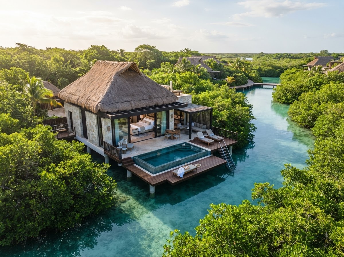 Rosewood Mayakoba Riviera Maya lagoon overwater wedding — photo 1