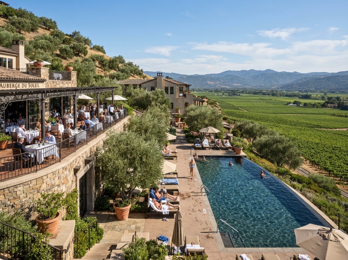 Auberge du Soleil Napa Valley vineyard pool bachelorette — photo 1