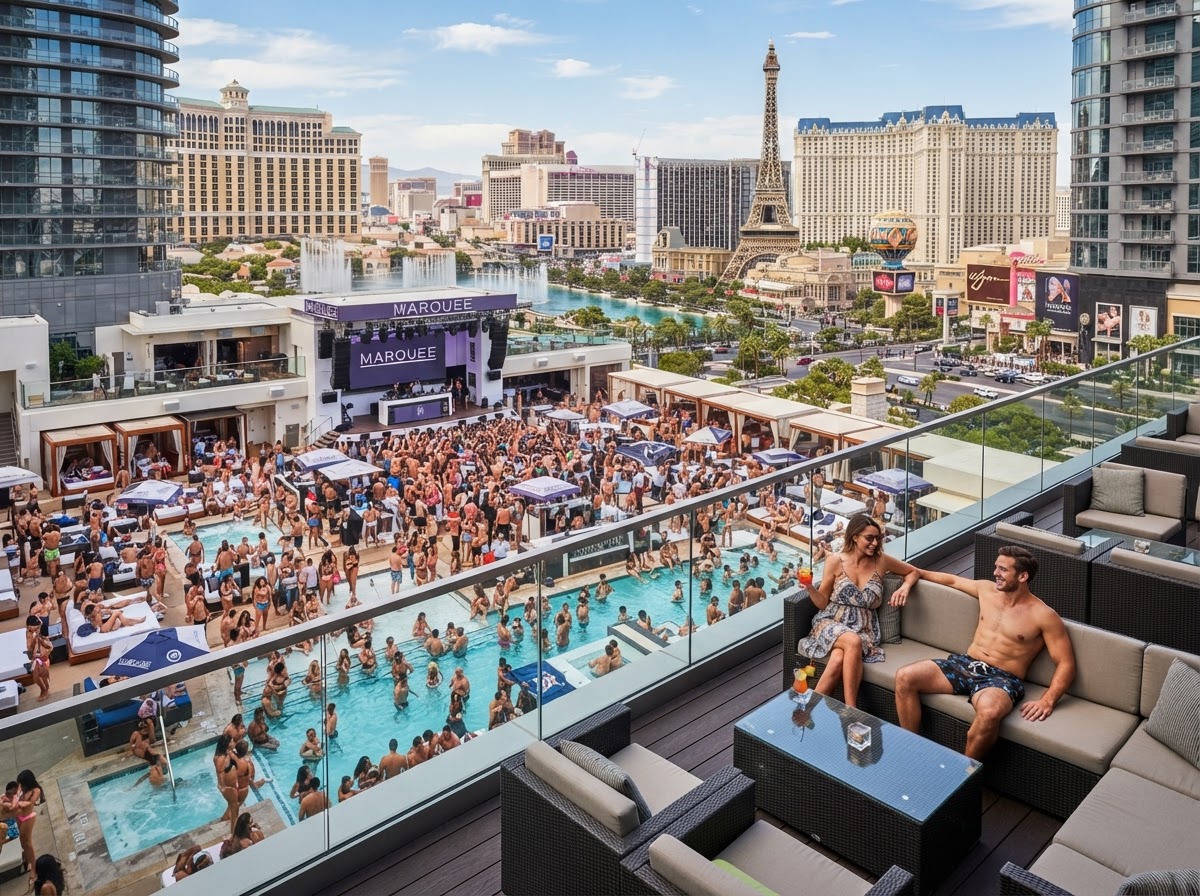 The Cosmopolitan Las Vegas Marquee pool terrace suite bachelorette — photo 1