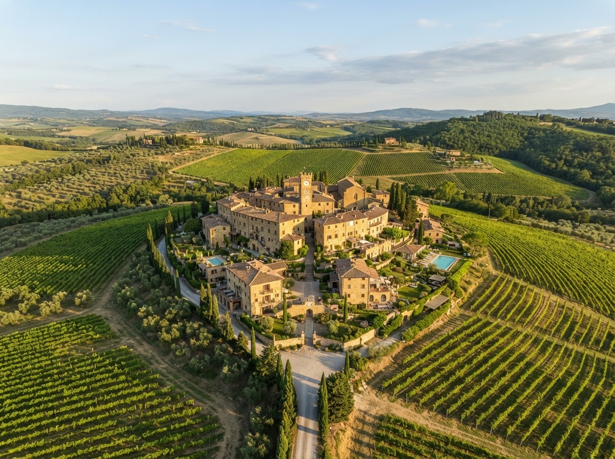 Borgo San Felice Tuscany village estate vineyards wedding — photo 1