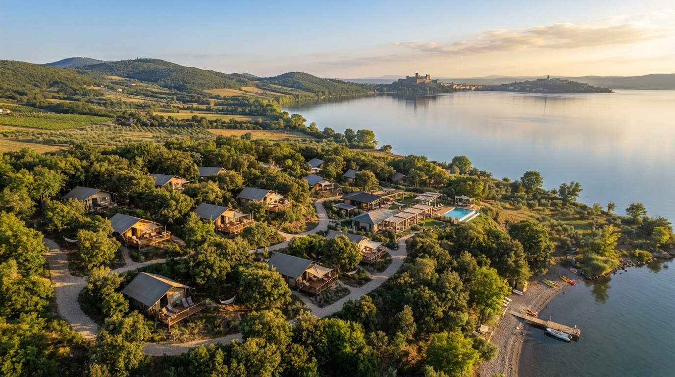 Valleverna Agriglamping luxury tents overlooking Lake Bolsena — photo 1