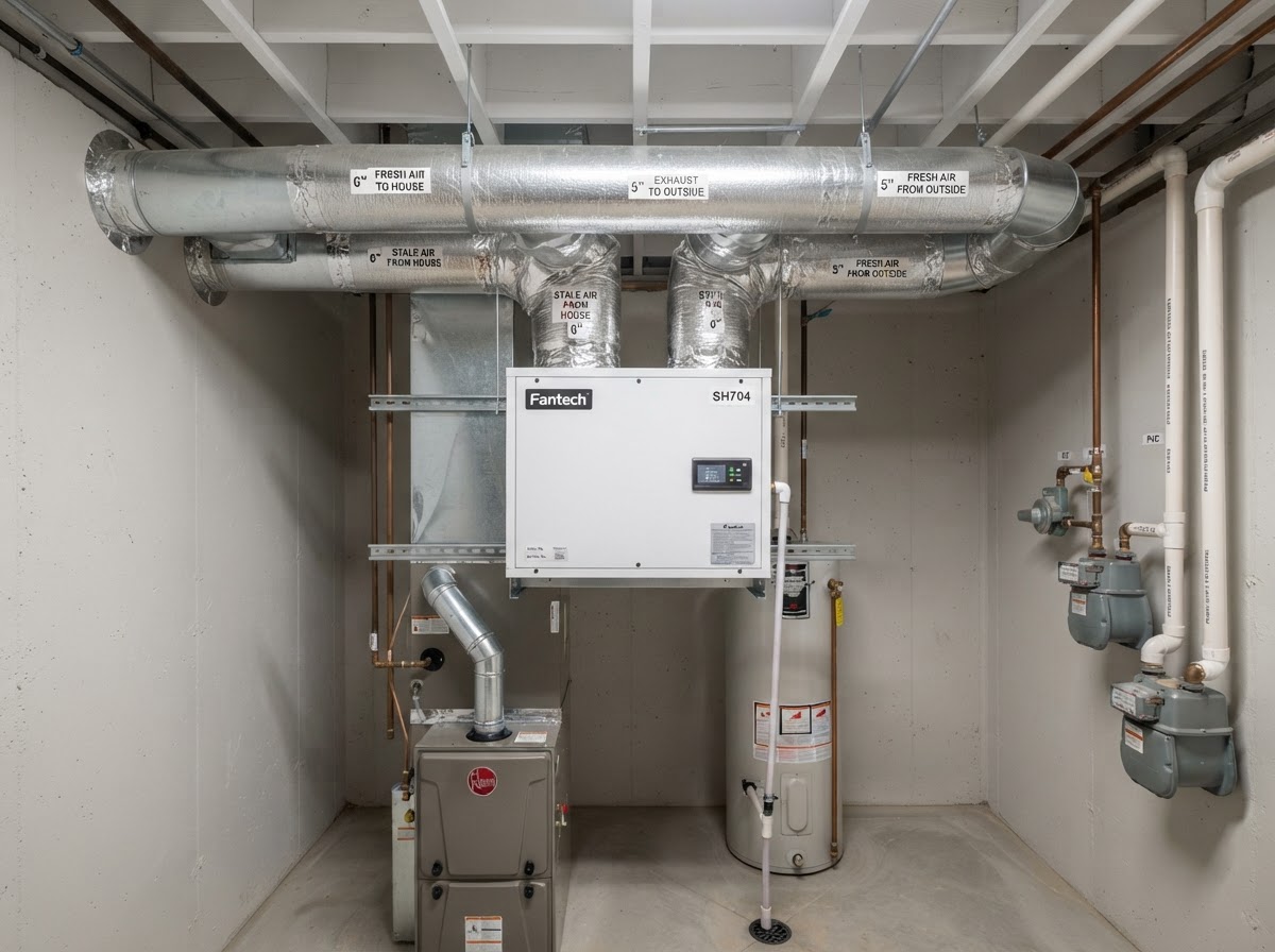Échangeur d'air installé dans une maison à Québec