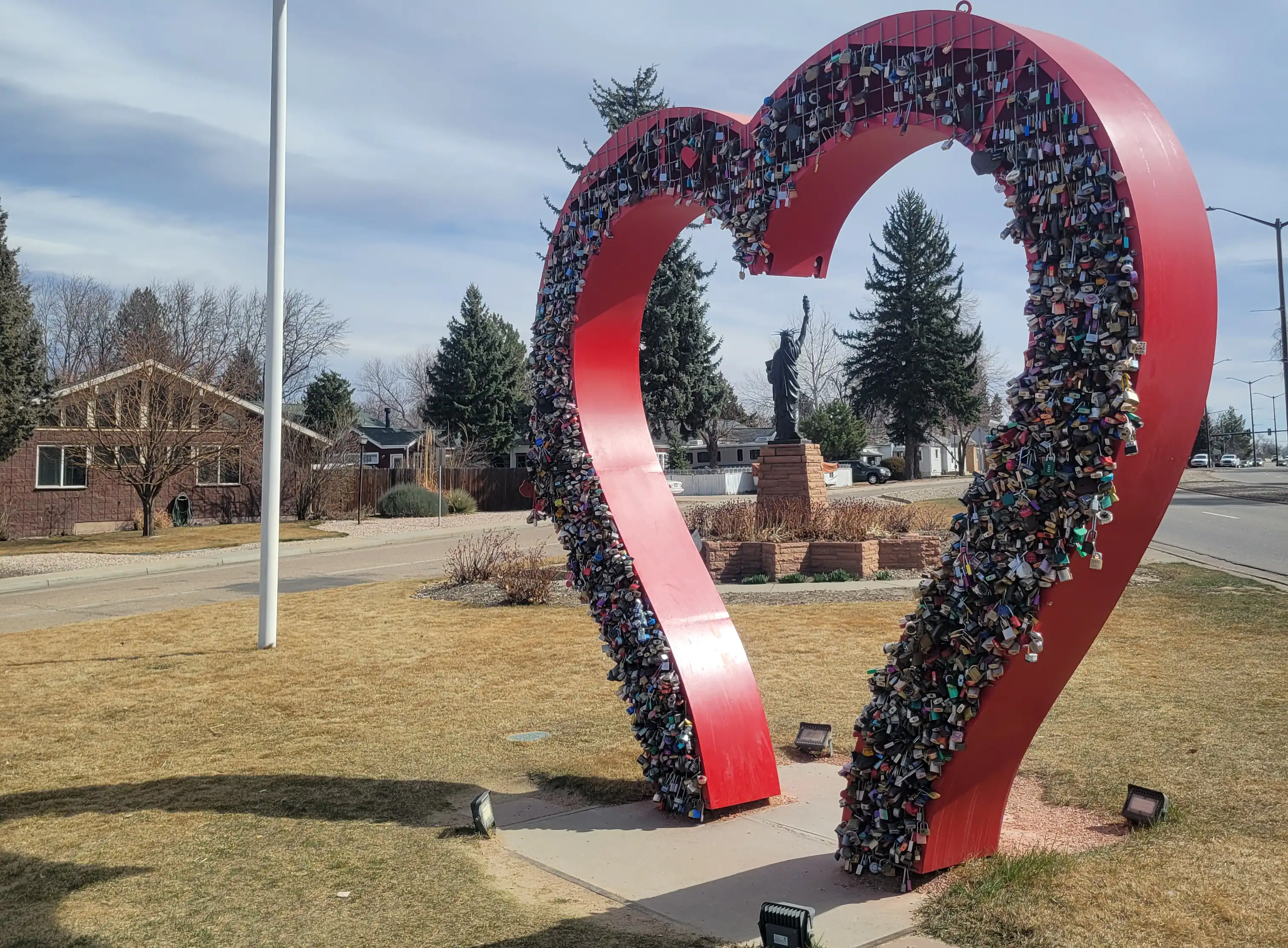 Loveland Love Lock sculpture landmark