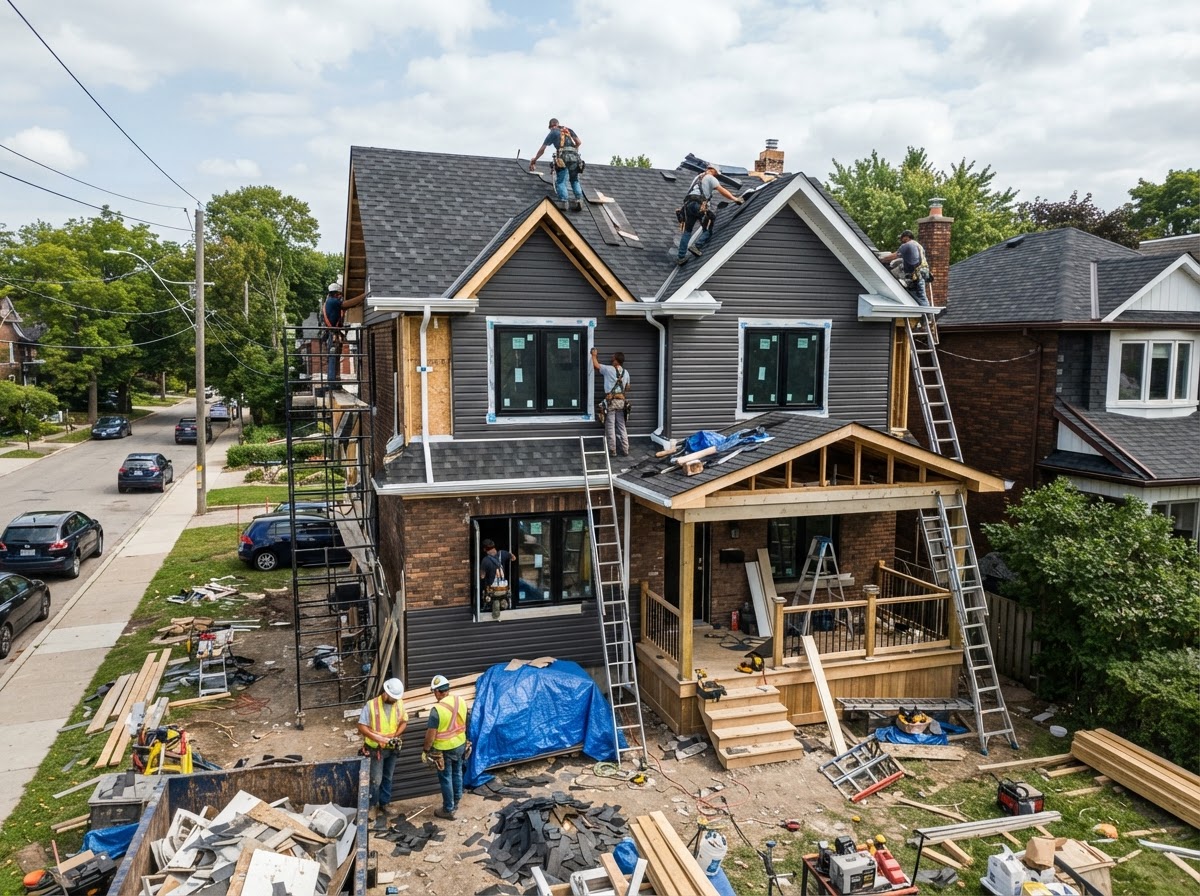 Luxury home exterior renovation by Eagle Roofing in North Toronto