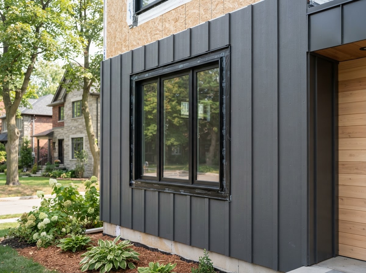 Premium siding installation on a luxury Toronto home by Eagle Roofing