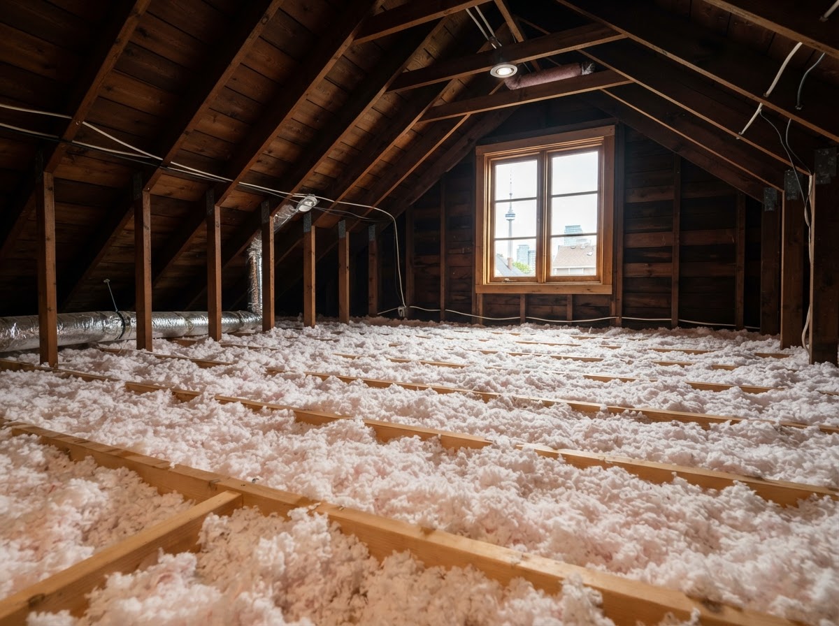 Premium attic insulation installation by Eagle Roofing in North Toronto