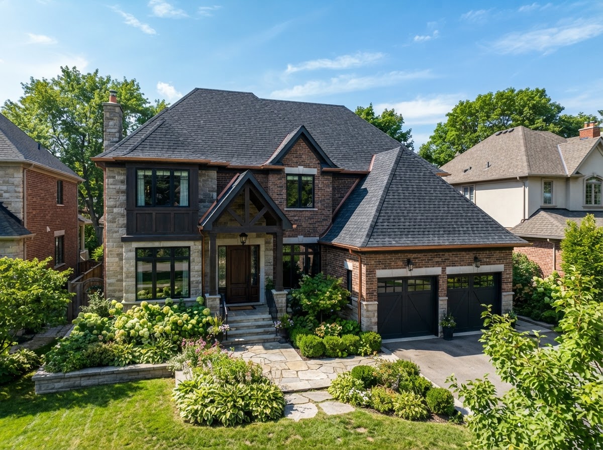 Upscale Toronto home with a premium architectural asphalt shingle roof