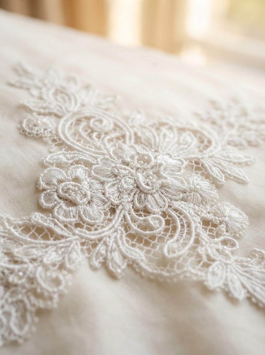 Lace Detail after restoration — clean and restored