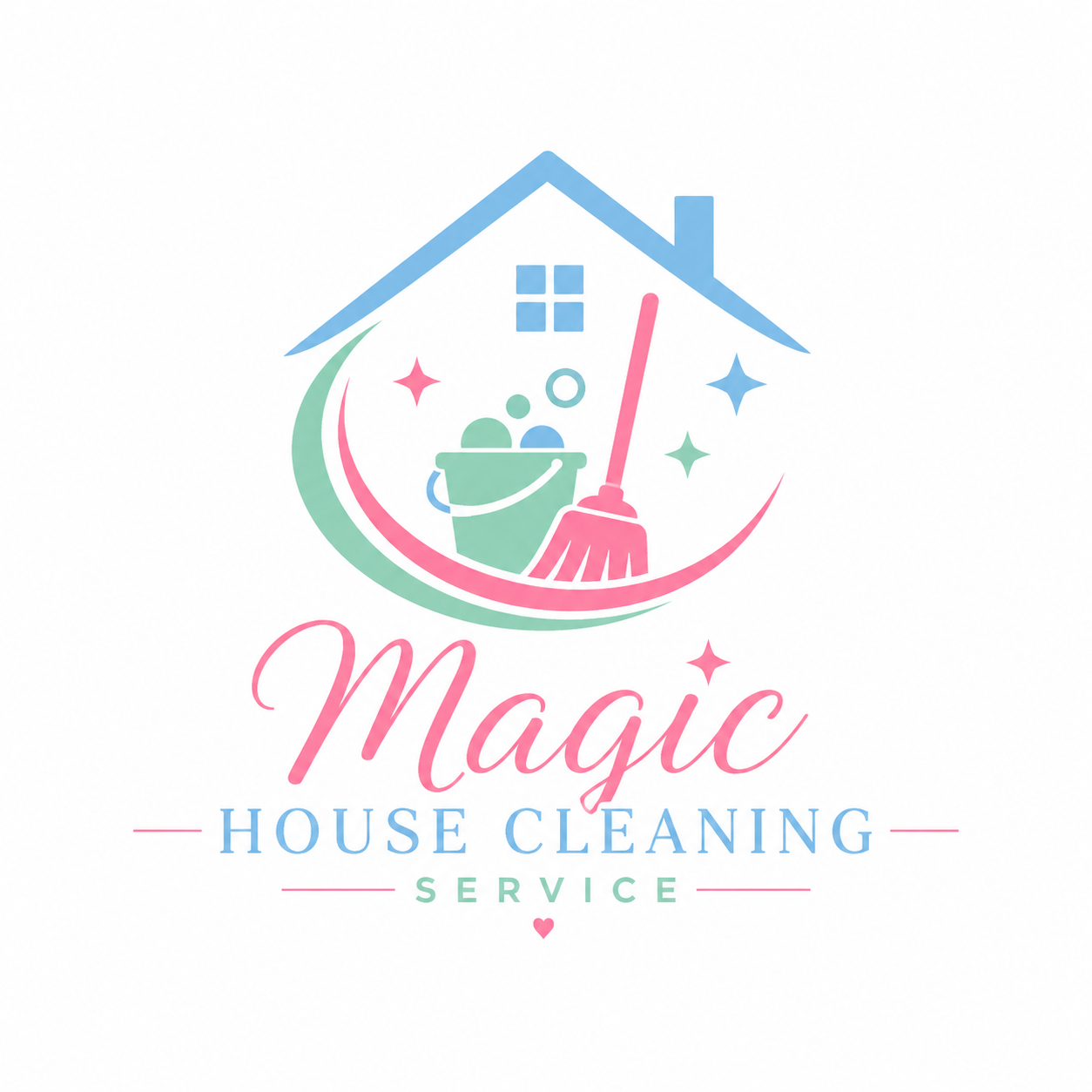 Magic House Cleaning Service Logo