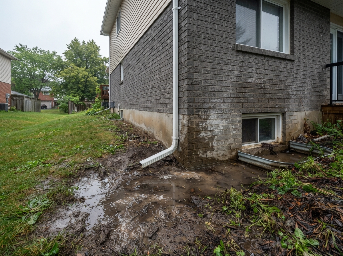 Foundation vs drainage inspection and exterior grading