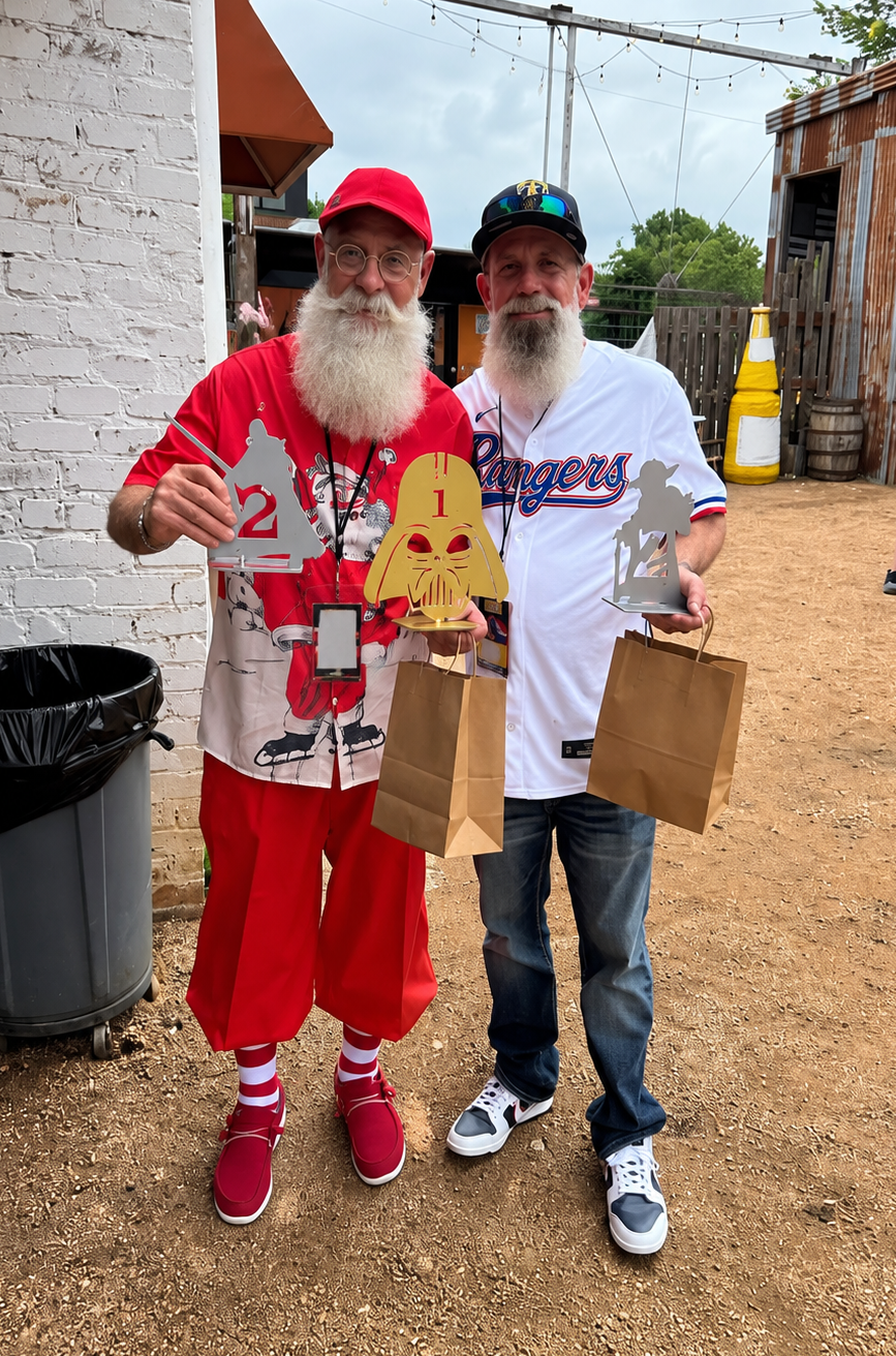 Beard Boss Barbershop clients at a community event