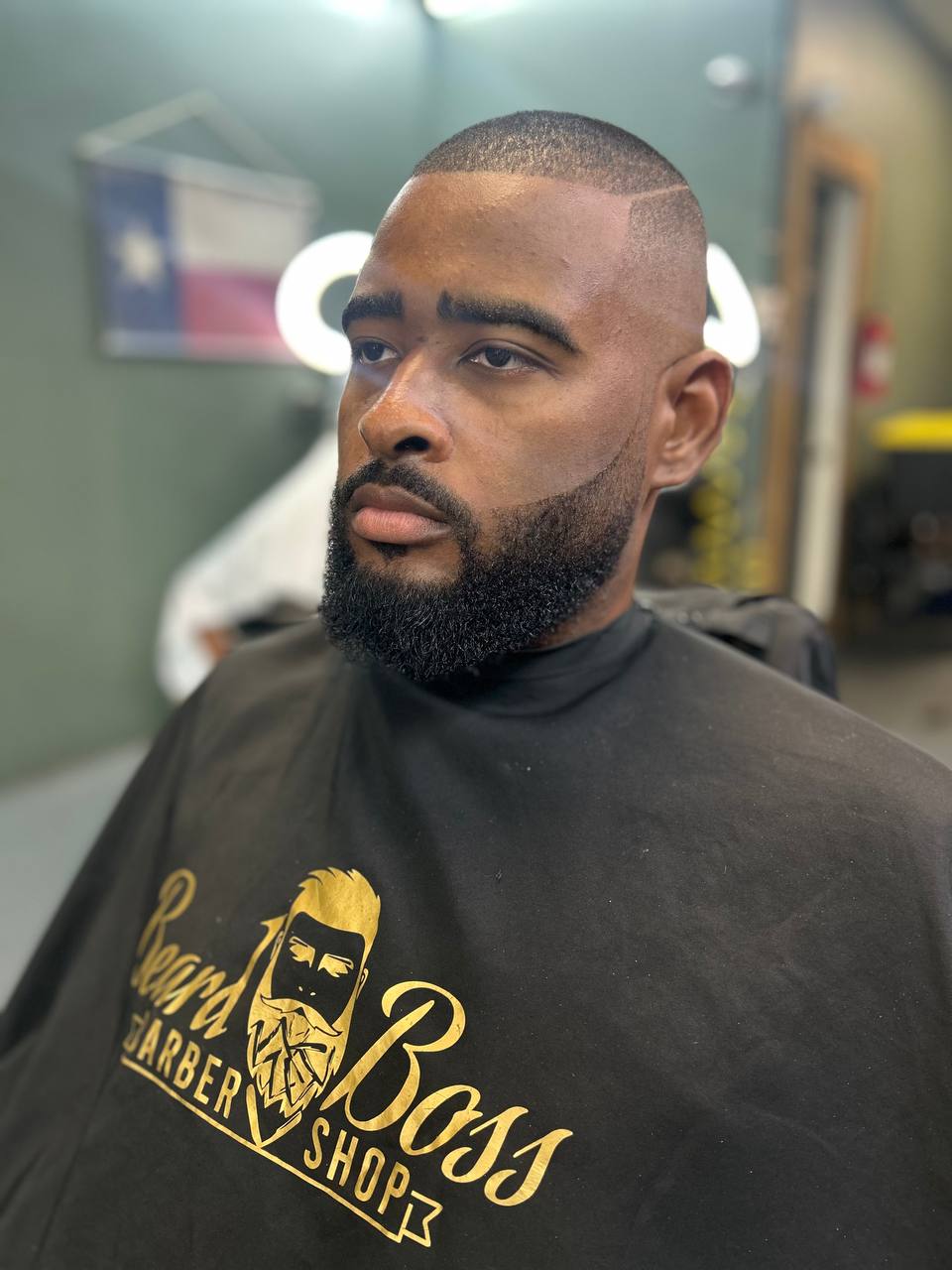 Beard Boss Barbershop — buzz cut with sharp beard edge-up