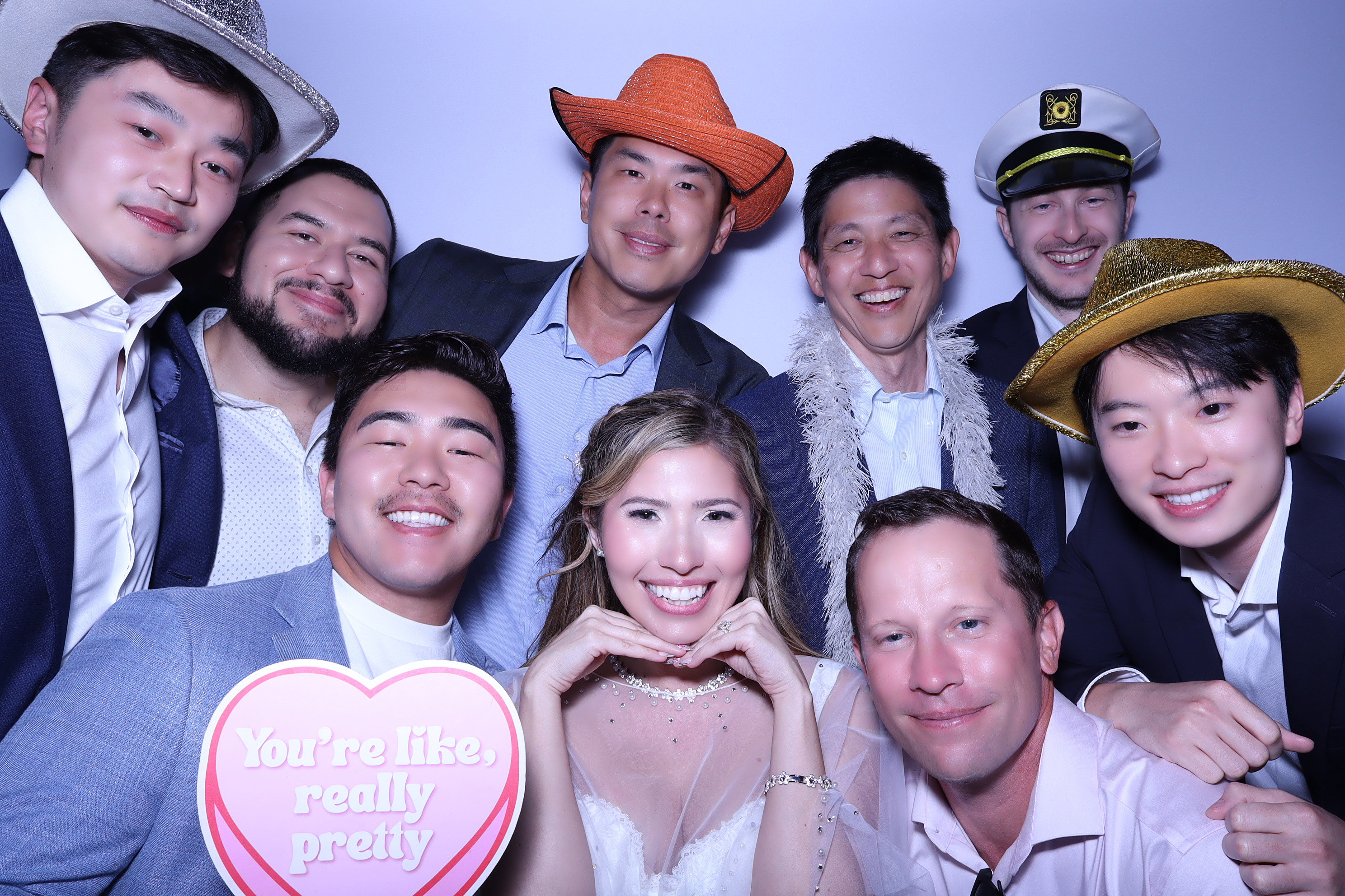 Wedding guests celebrating in a PhotoBoo photo booth