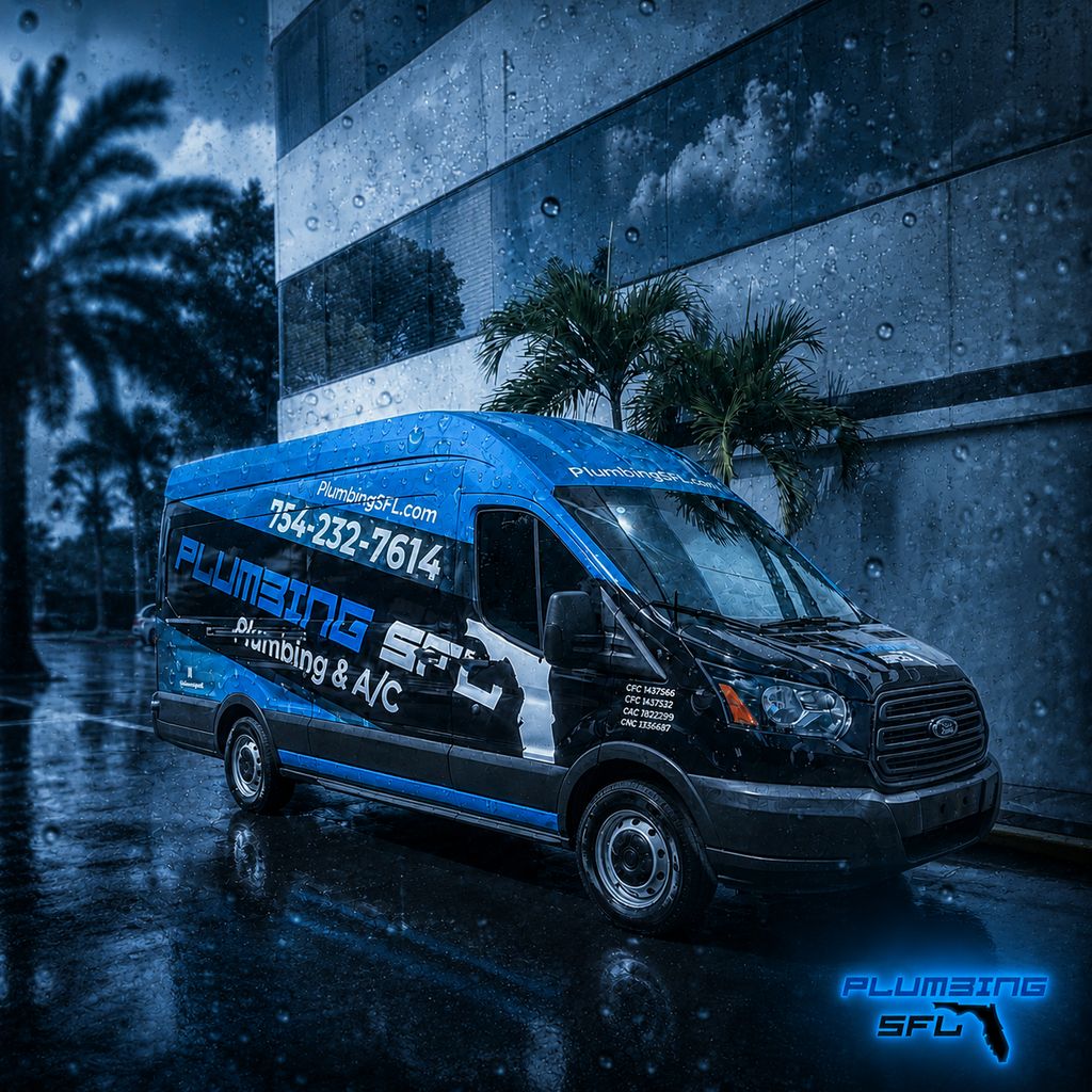 Plumbing SFL service van and professional plumbing team