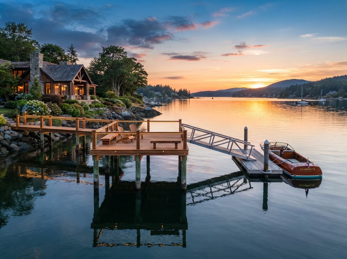 Waterfront dock inspiration at sunset