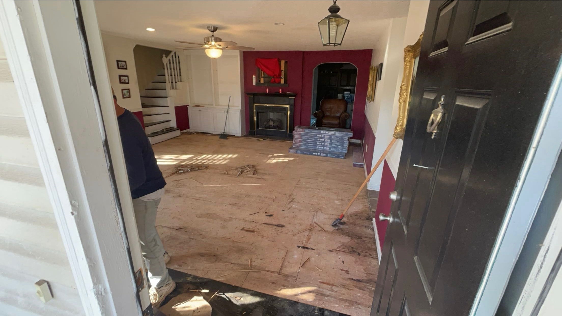 Interior flooring installation project view by Limitless Construction Services