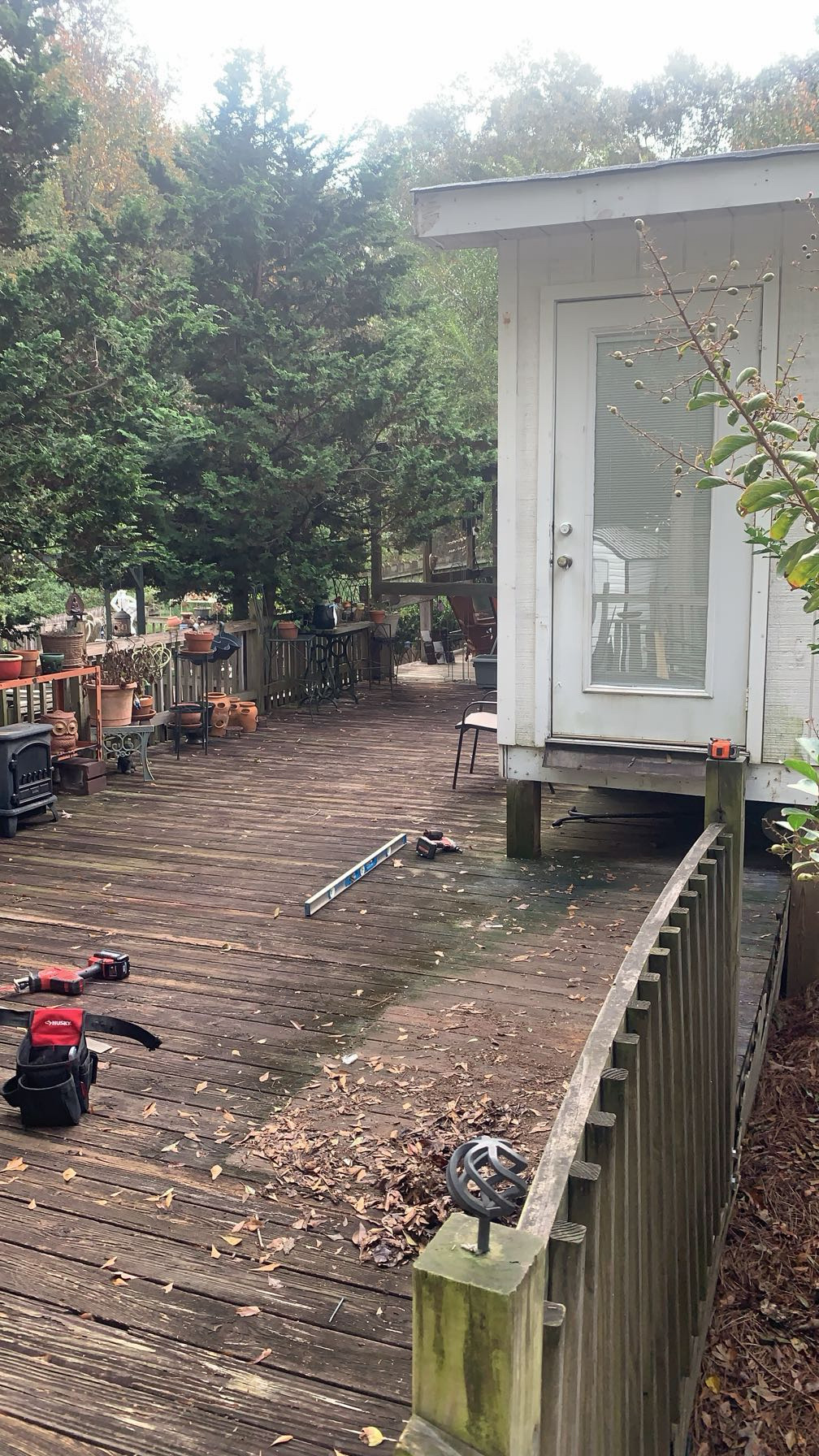Deck site and outdoor area prior to framing by Limitless Construction Services