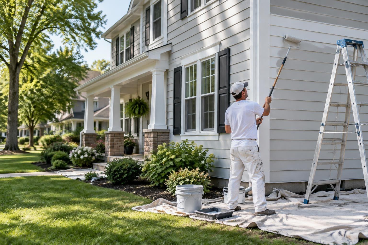 Residential exterior house painting by Brushline Philly