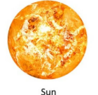 Vibrational illustration of the Sun, depicted as a glowing golden sphere