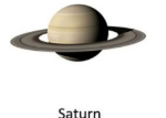 Vibrational illustration of Saturn with prominent planetary rings
