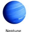 Vibrational illustration of Neptune, depicted as a deep azure-blue sphere with white atmospheric cloud bands