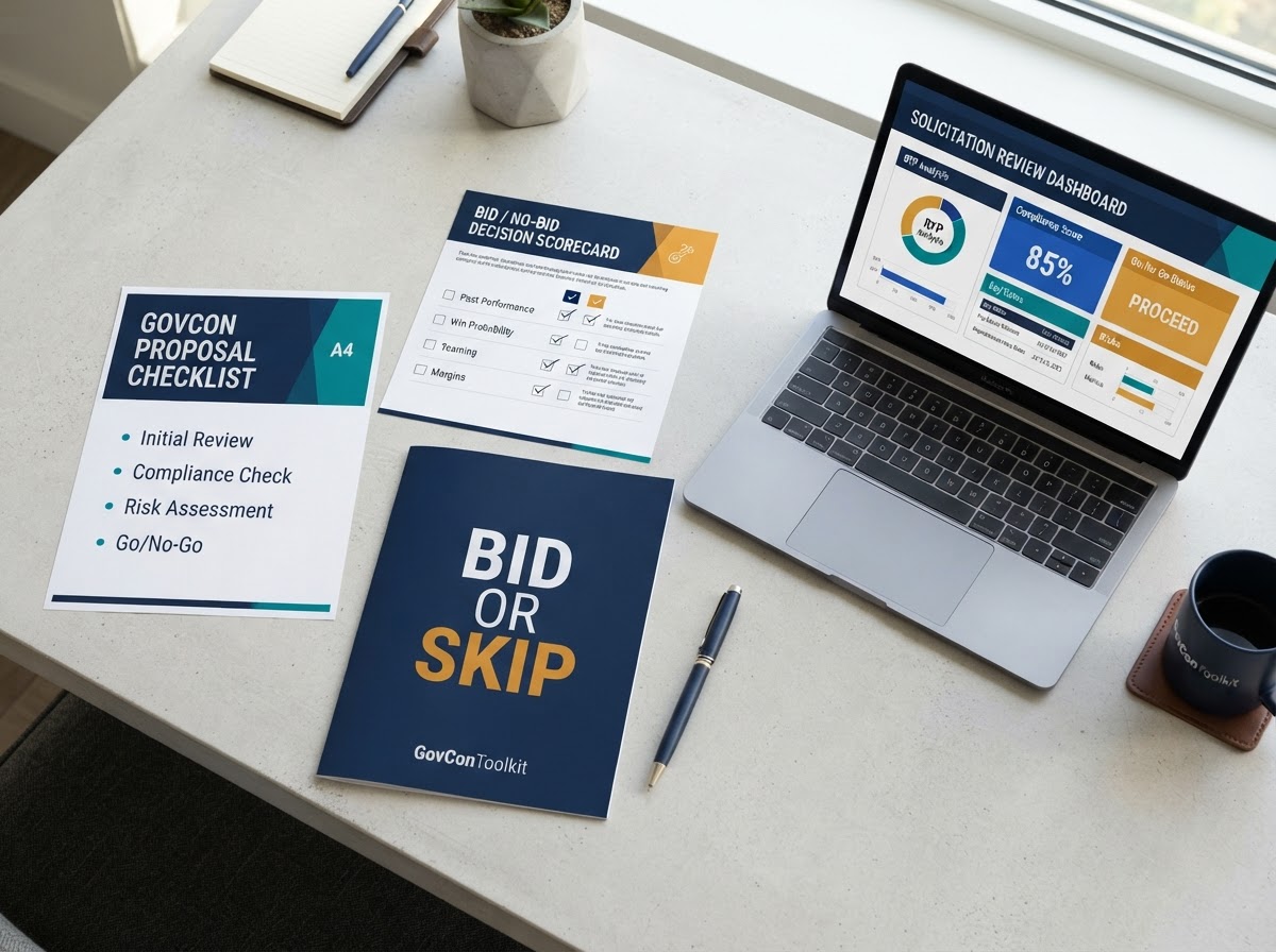 BID OR SKIP decision kit with checklist, scorecard, and RFP review tools