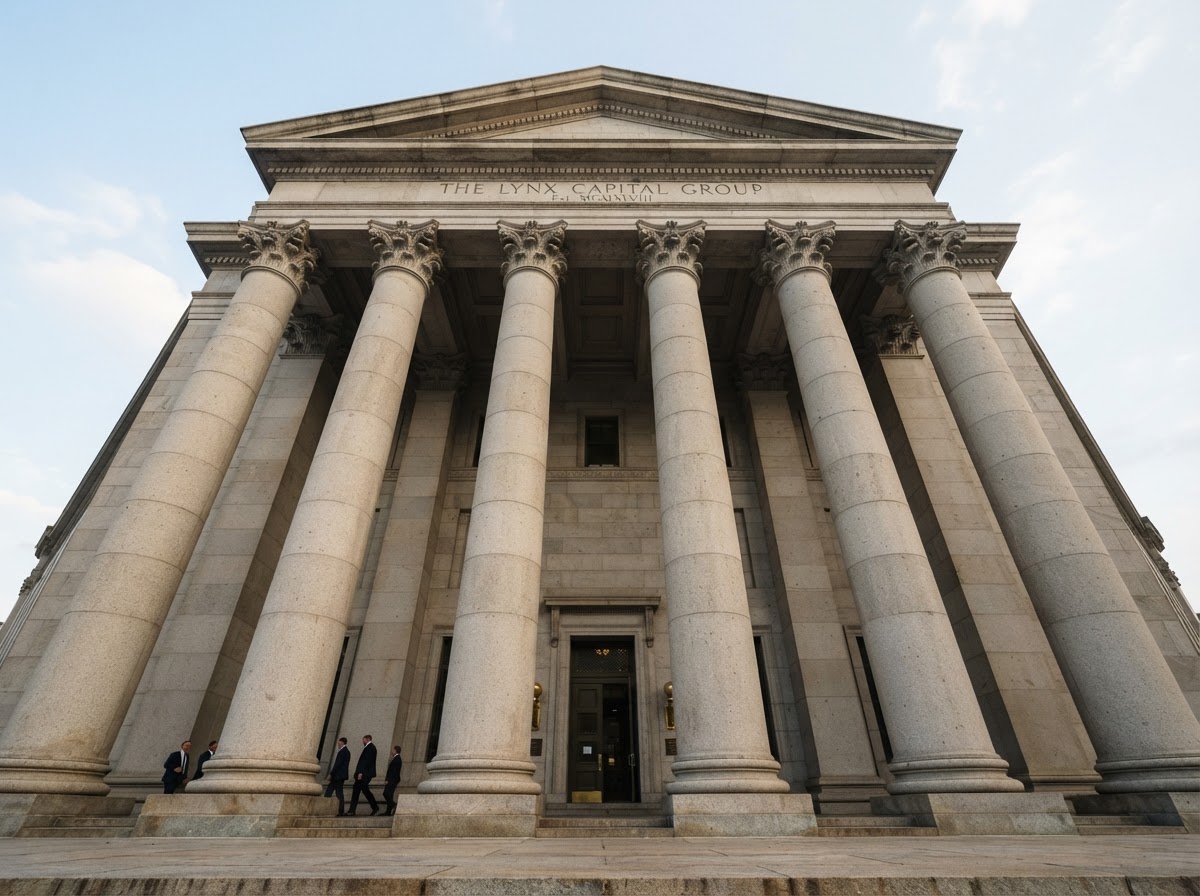 A classic stone institutional building with strong columns, symbolizing a disciplined long-term investment company