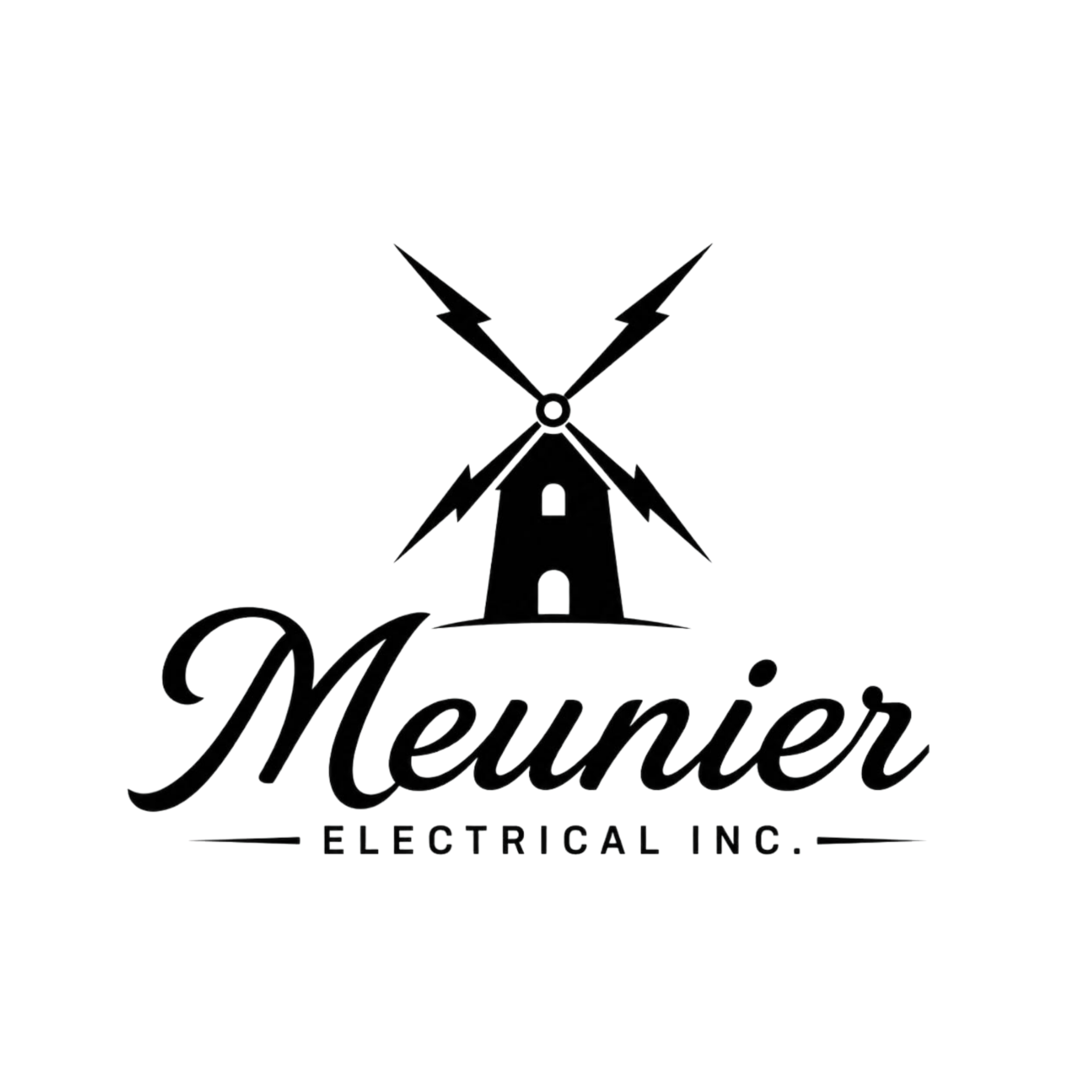 Meunier Electrical Inc. logo with windmill mark