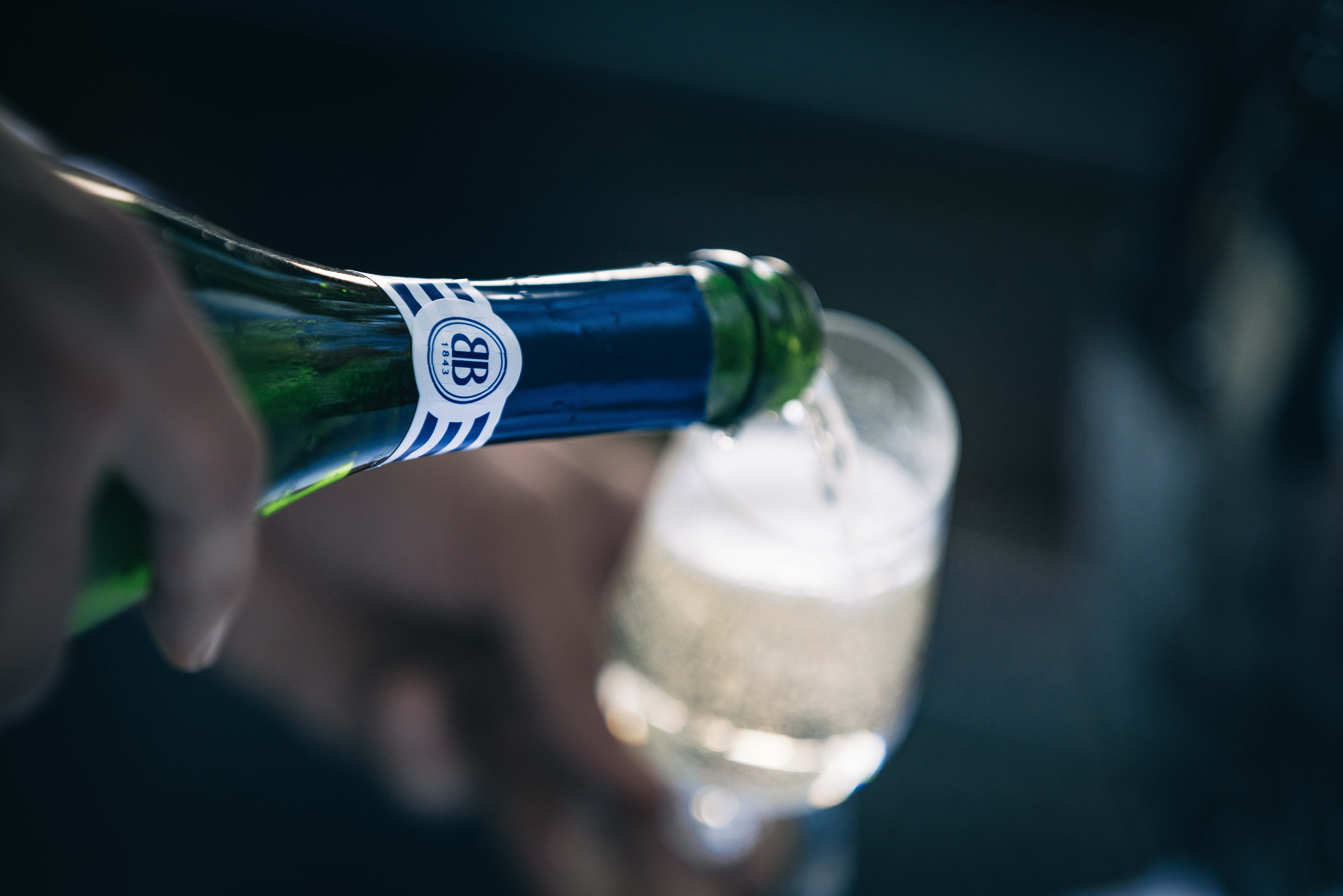 Besserat de Bellefon Champagne being poured into a glass