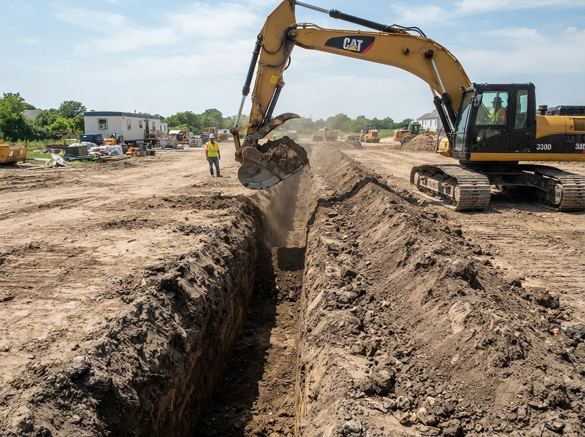 Trenching, Backfilling & Compaction - Breaking Ground Clearing & Grading