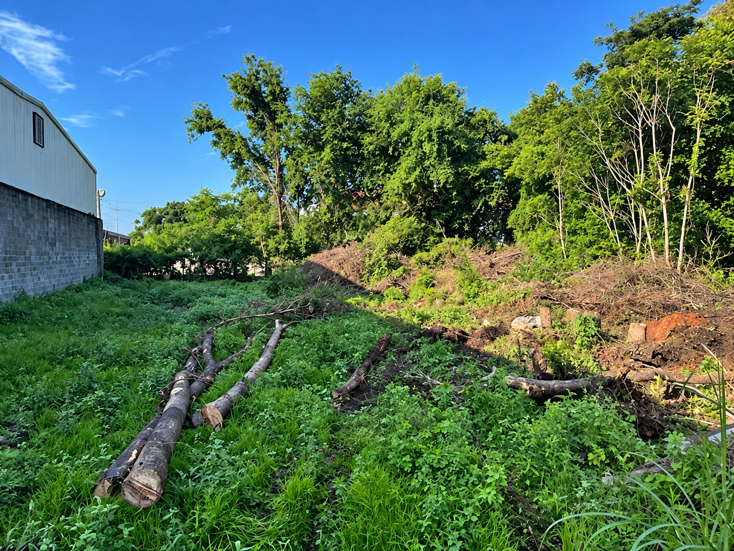 Cleared overgrown residential perimeter lot with brush removed in Blythe, GA