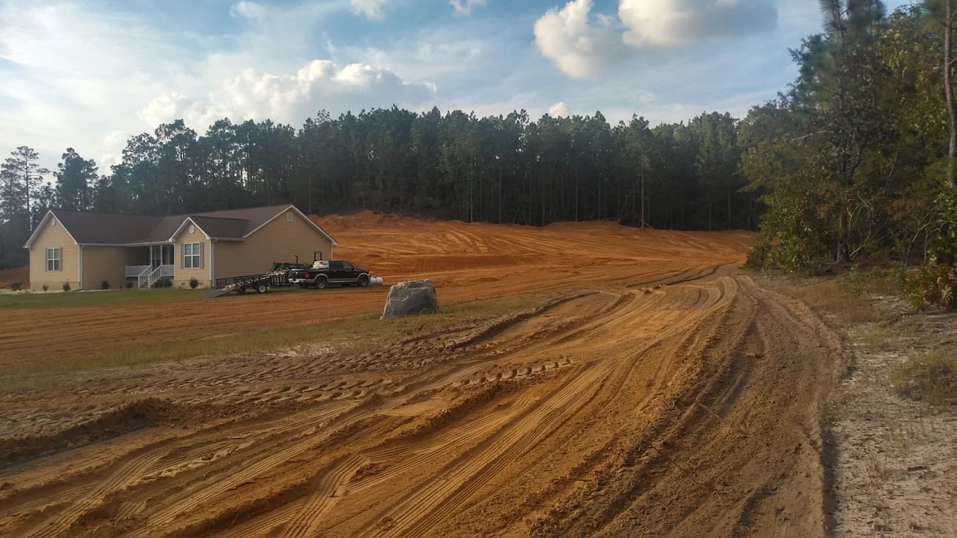 Large residential acreage land clearing and finished rough grading in Hephzibah, GA