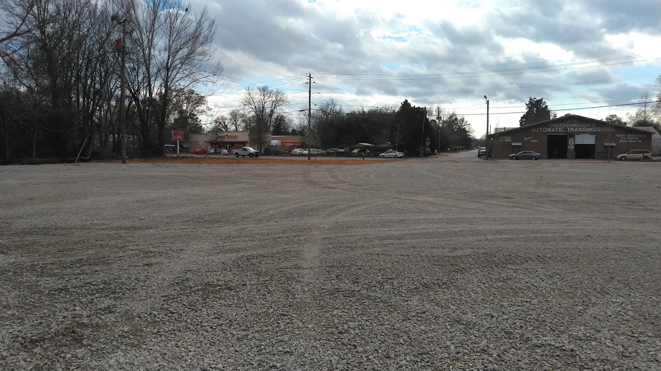 Graded and leveled commercial gravel lot and parking area base in Augusta, GA