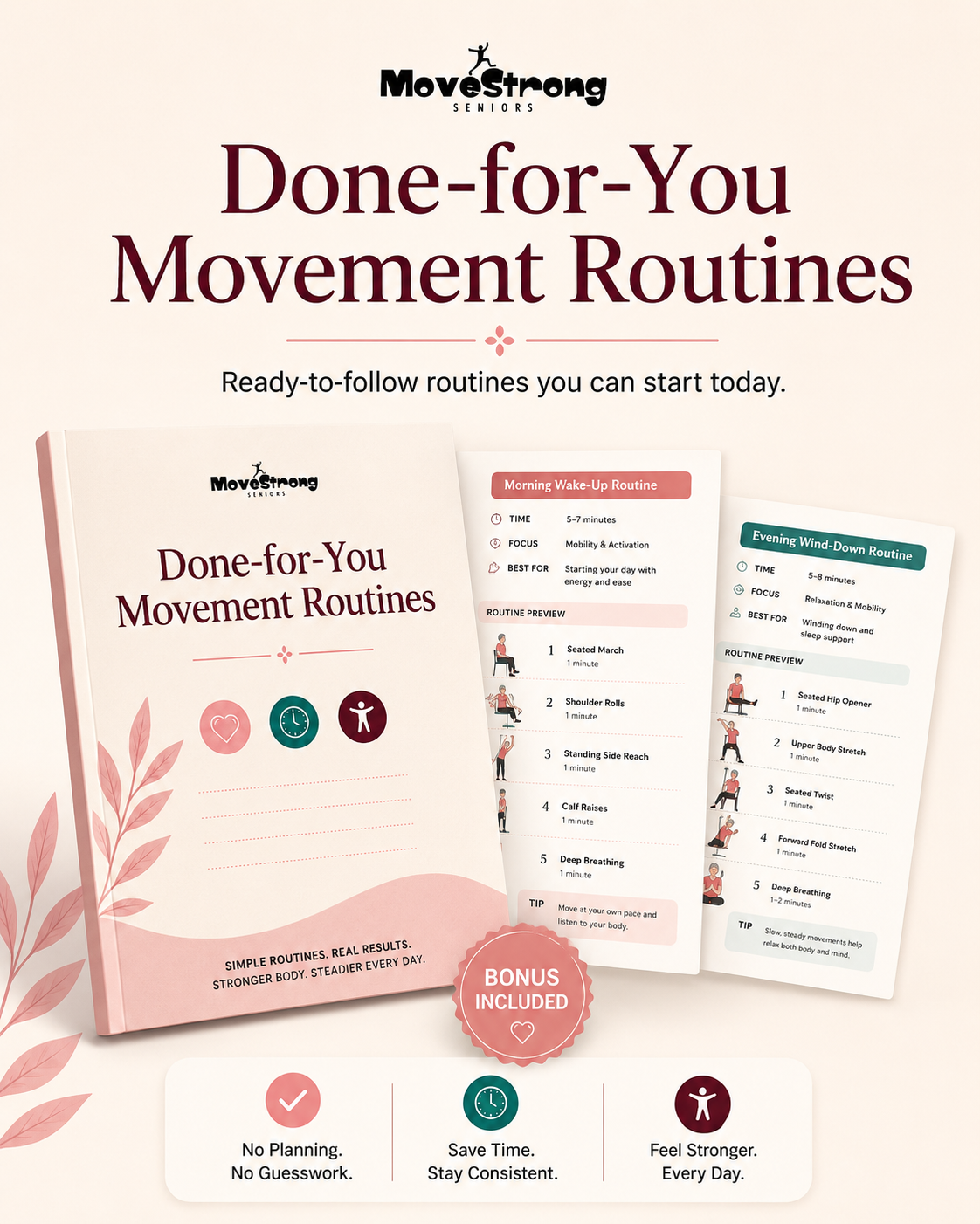 Companion Workbook, Done-for-You Movement Routines, and 5-Minute Quick-Reference Card printable resources