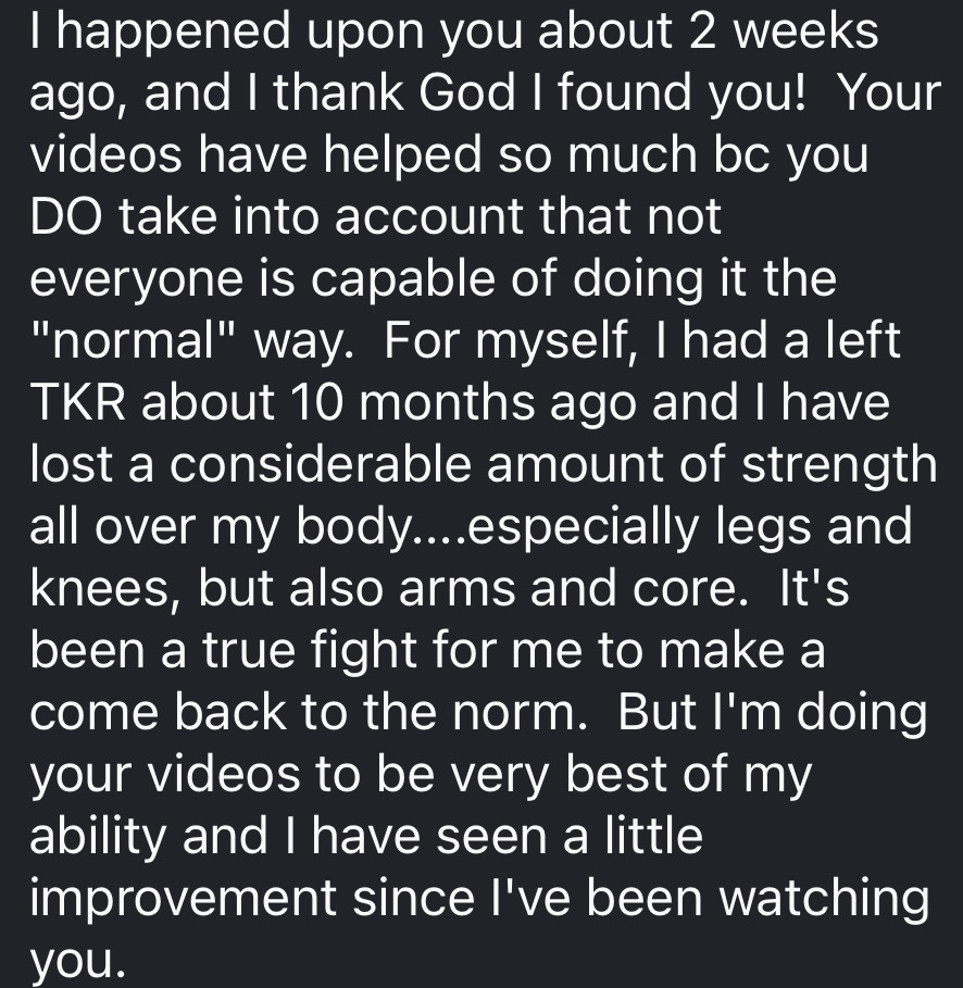 Comment: I happened upon you about 2 weeks ago, and I thank God I found you. Your videos have helped so much.