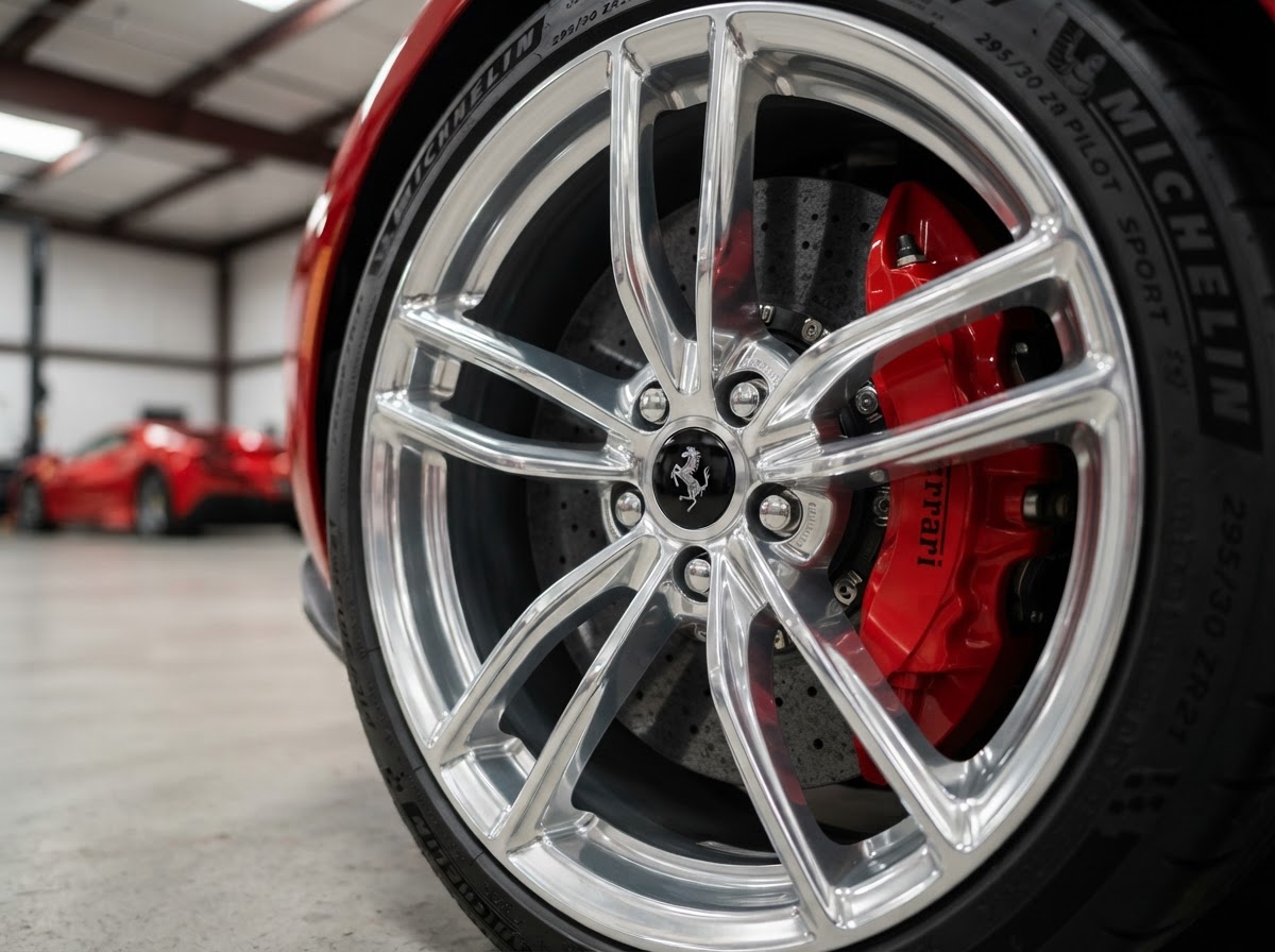 Polished alloy wheel at Cleveland Rim Repair