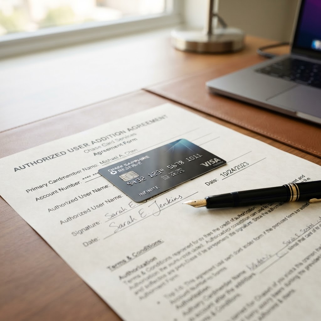 A single premium credit card resting on a financial agreement form with a pen, soft desk lighting, professional financial photography, no people