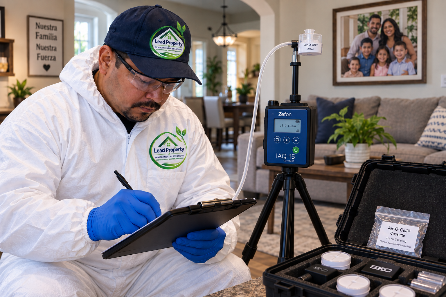 Indoor Air Quality & Lab Analysis performed by a certified Lead Property & Environmental Solutions technician