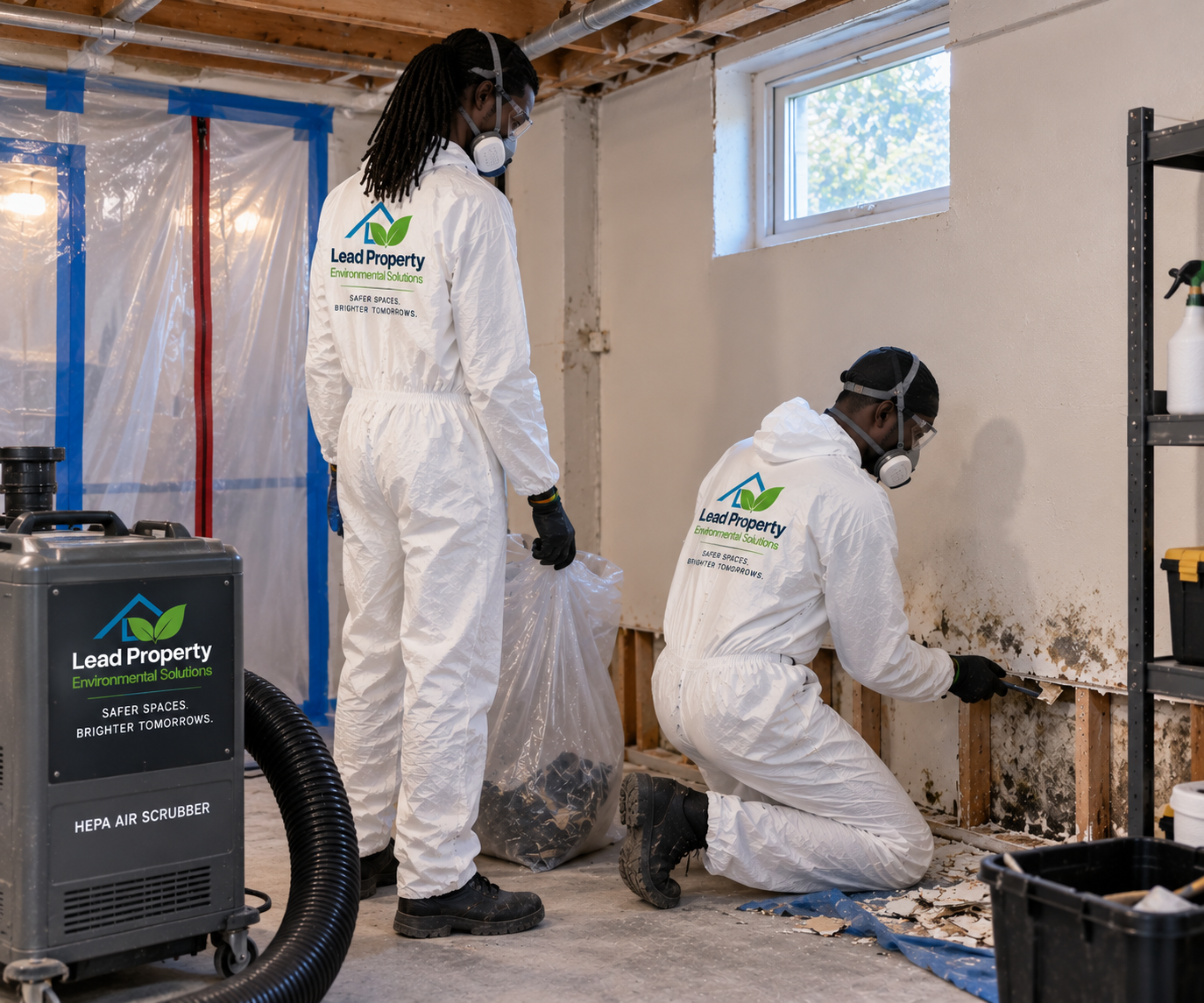 Mold Abatement & Removal performed by a certified Lead Property & Environmental Solutions technician