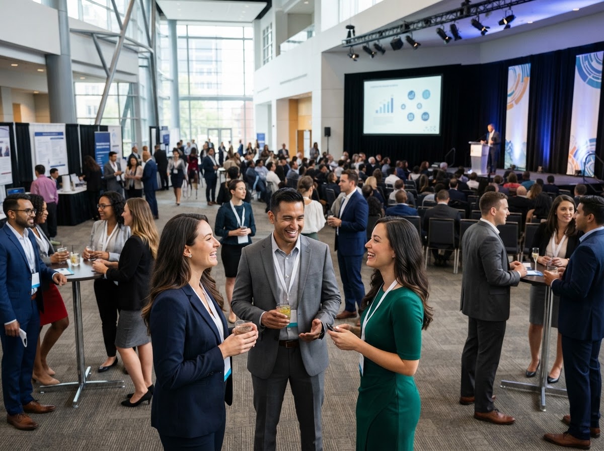 Professional society networking conference event hall