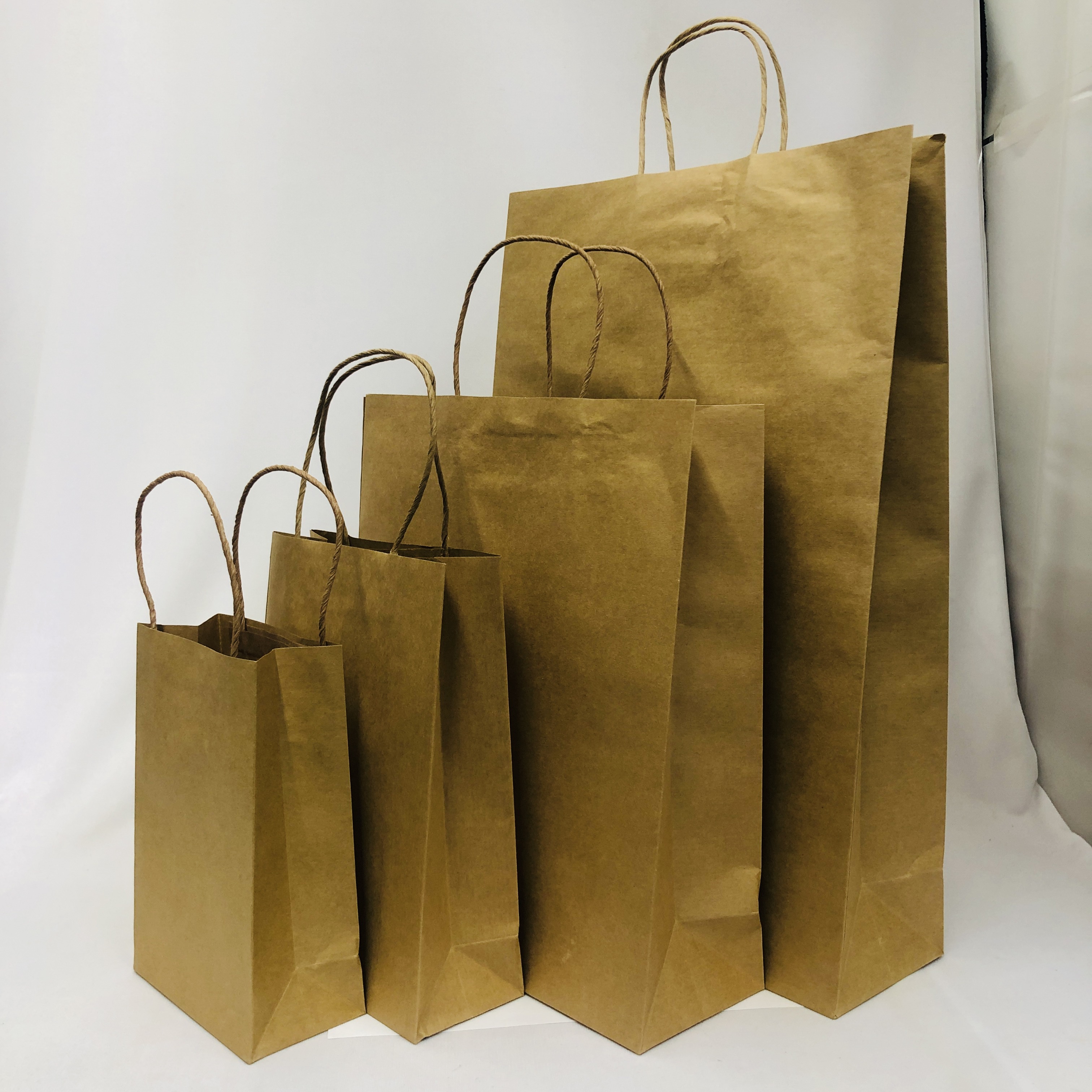 Diferentes tipos de bolsas kraft, surtido en tamaño