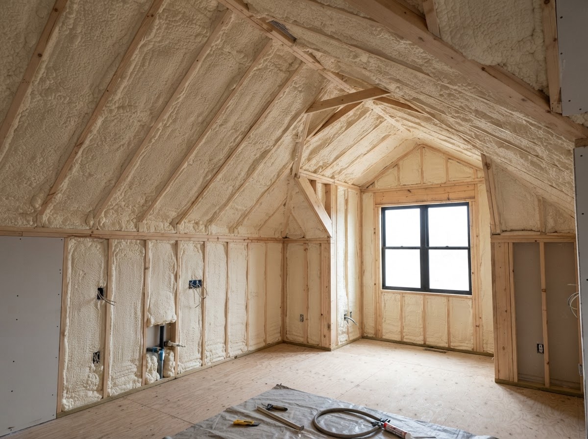 Residential spray foam insulation project near Wilmington North Carolina