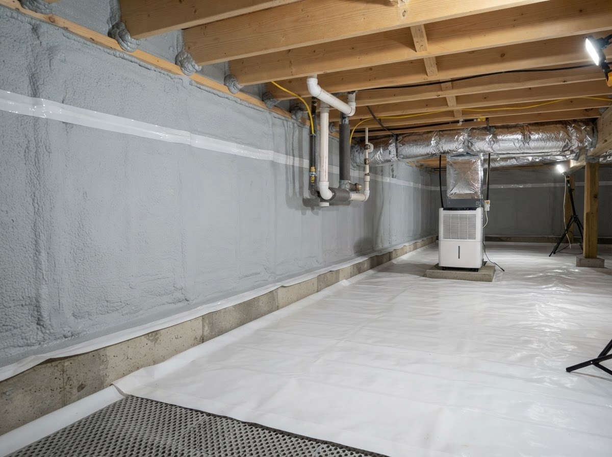 Crawl space insulation project in Wilmington North Carolina