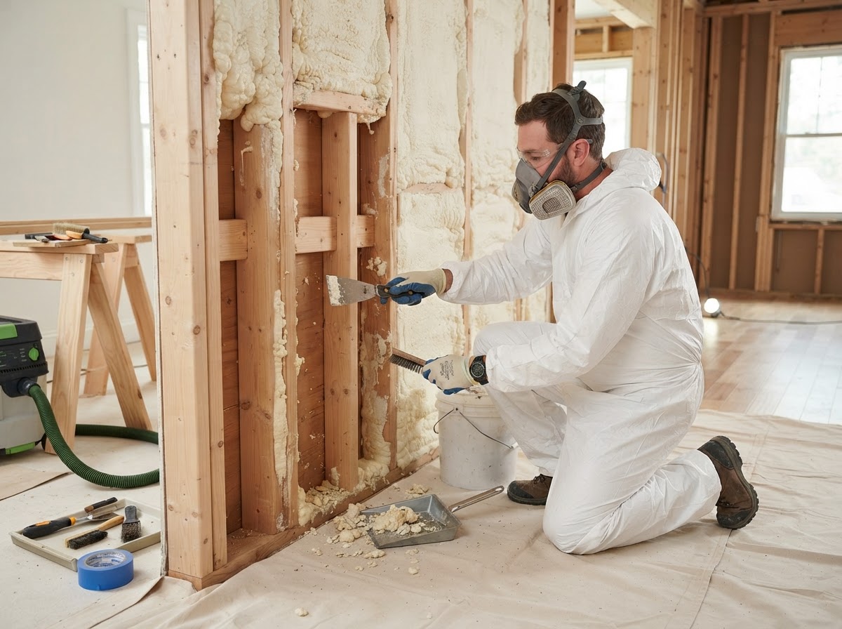 Spray foam insulation removal in Wilmington NC