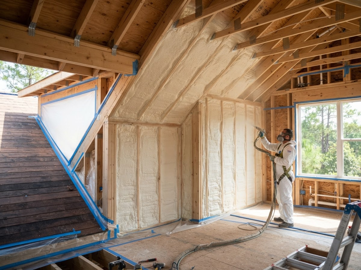 Residential spray foam insulation installation in Wilmington NC