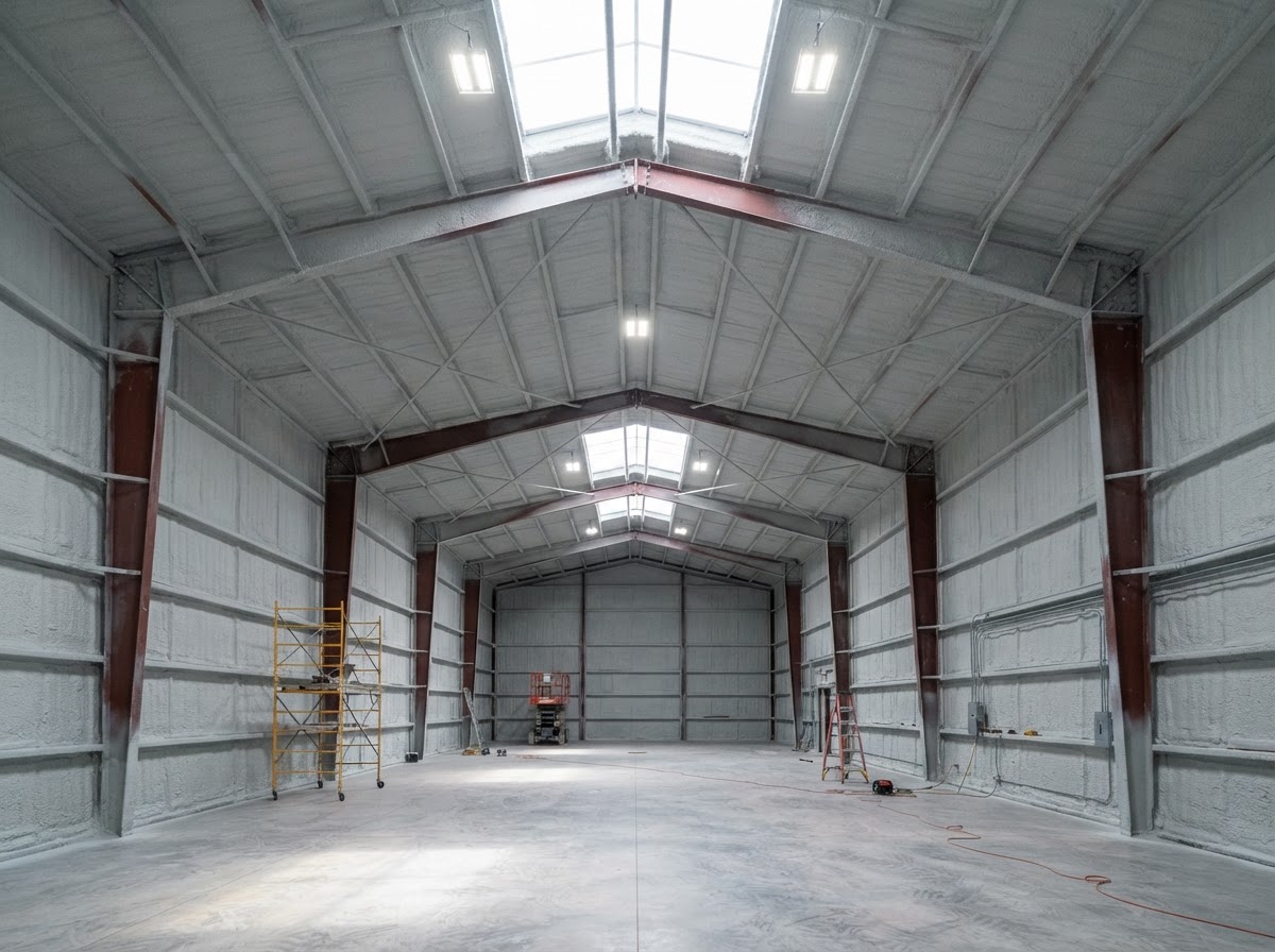 Metal building spray foam insulation near Wilmington NC
