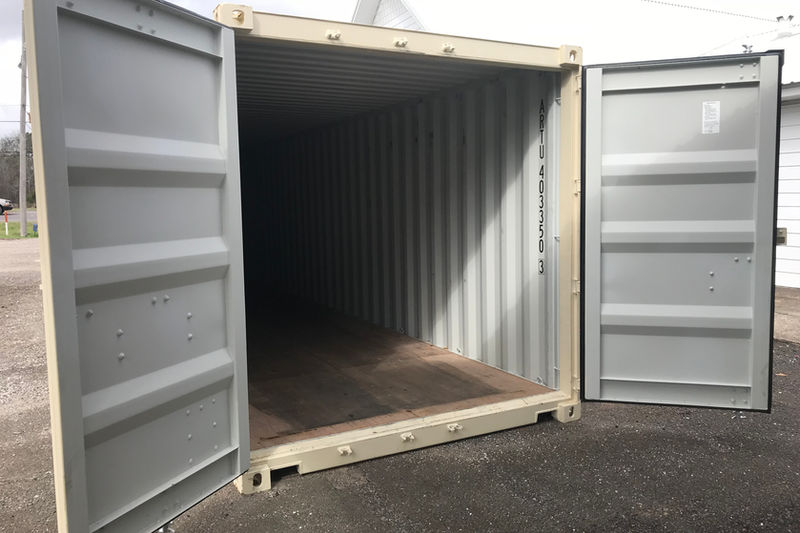 Open cargo double doors interior view